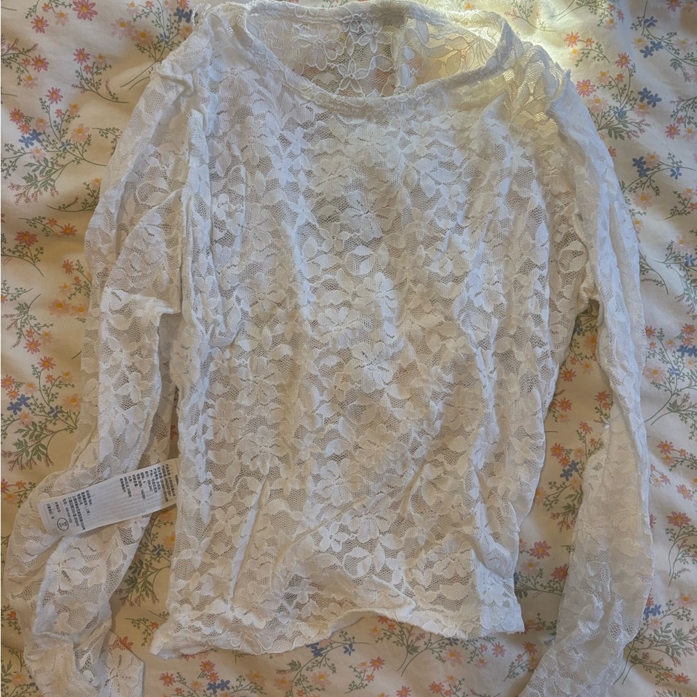 Hollister White Lace Blouse